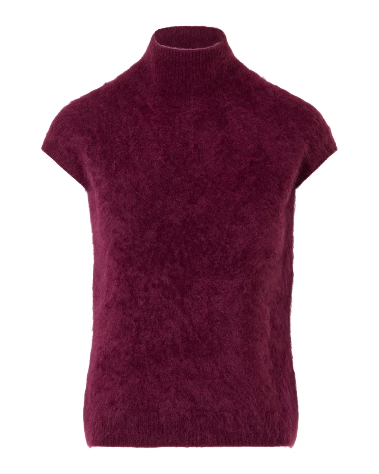 Akris Mock-Neck Cloud Cashmere Cap-Sleeve Sweater