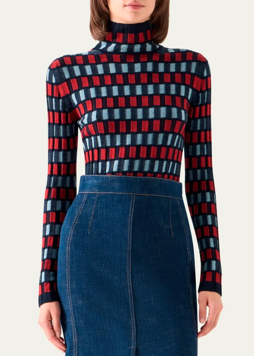 Akris punto Multi-Striped Rib Turtleneck Sweater | Thumbnail 4 Akris punto Multi-Striped Rib Turtleneck Sweater | Thumbnail 4