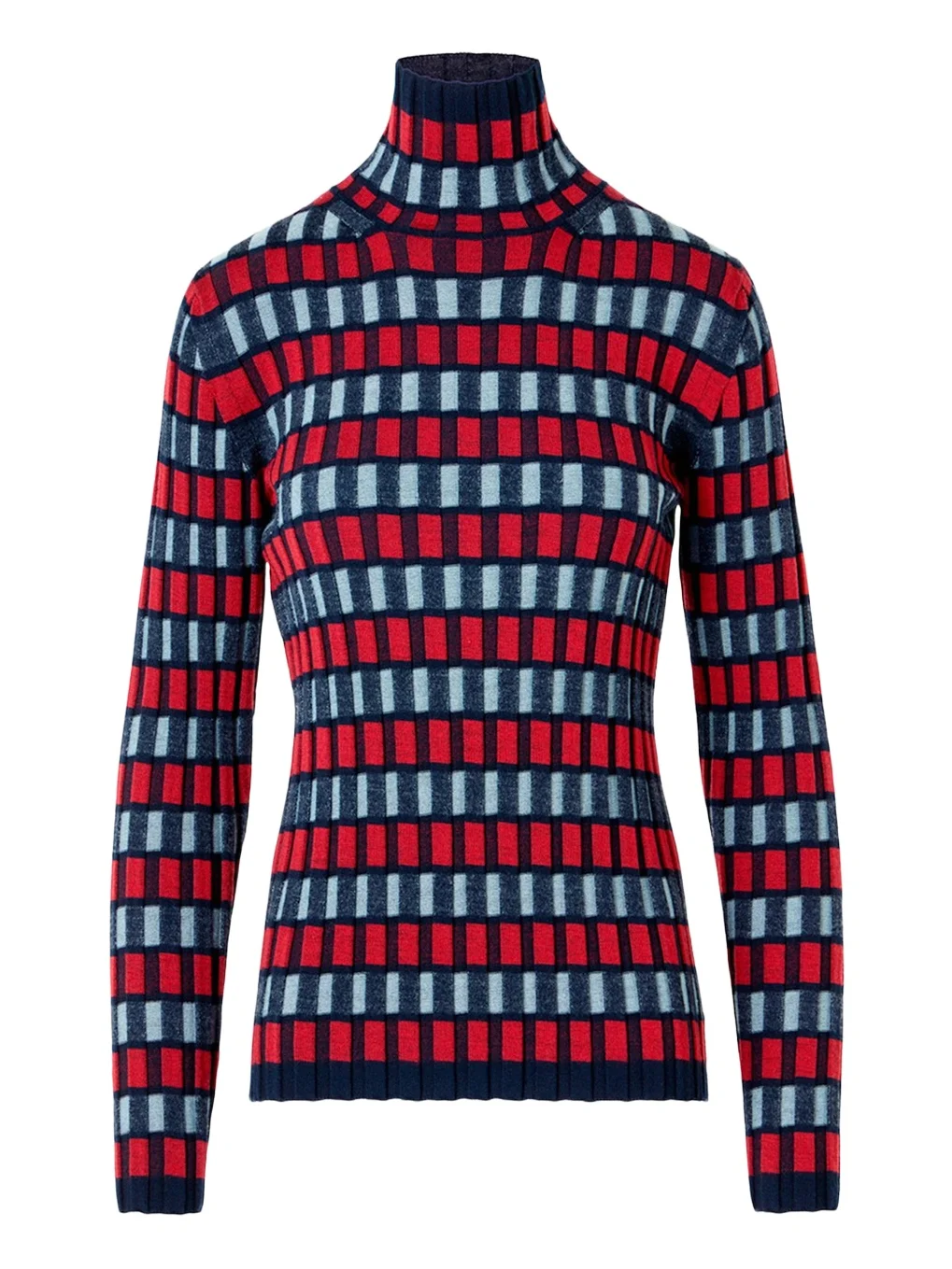 Akris punto Multi-Striped Rib Turtleneck Sweater