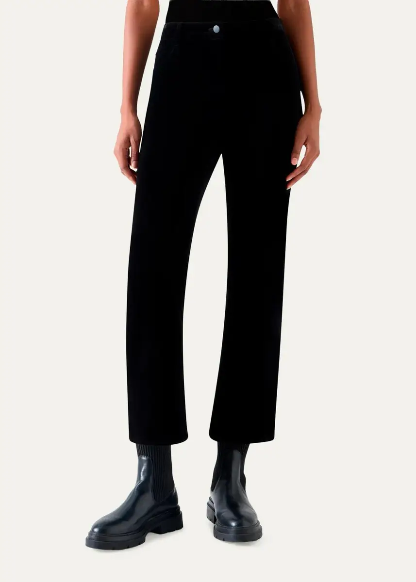 Akris punto Cali Stretch Velvet Bootcut Pants | Thumbnail 2