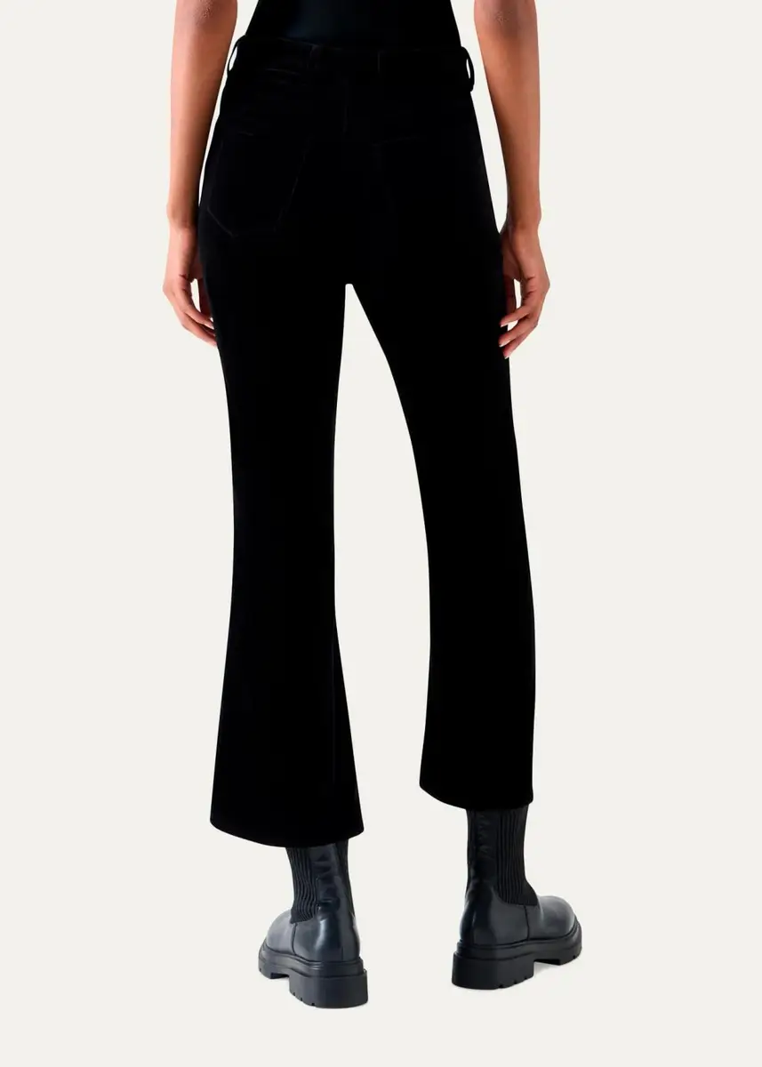 Akris punto Cali Stretch Velvet Bootcut Pants | Thumbnail 3