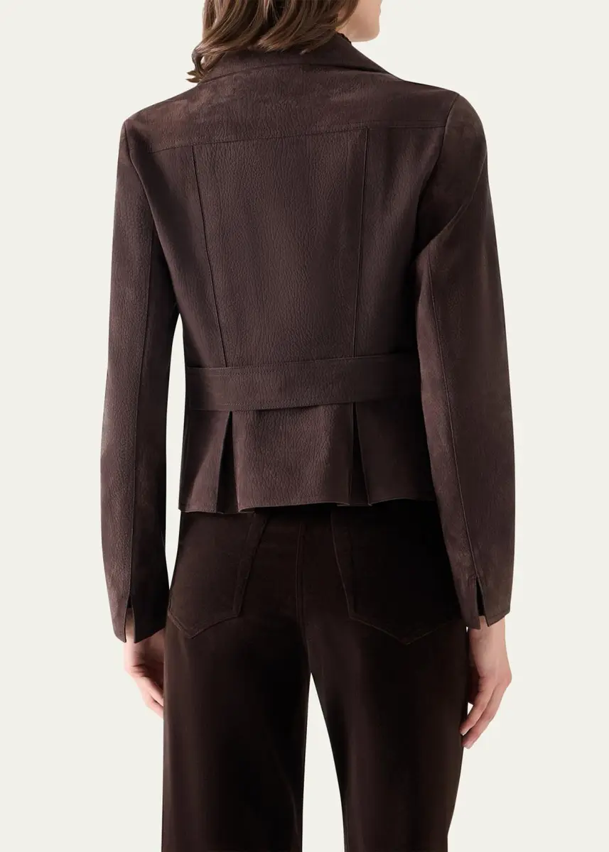 Akris punto Suede Motorbike Jacket | Thumbnail 3 Akris punto Suede Motorbike Jacket | Thumbnail 3