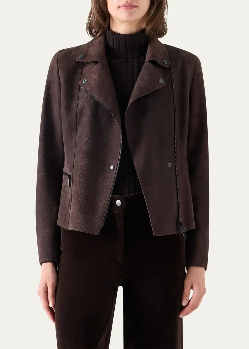 Akris punto Suede Motorbike Jacket | Thumbnail 4 Akris punto Suede Motorbike Jacket | Thumbnail 4