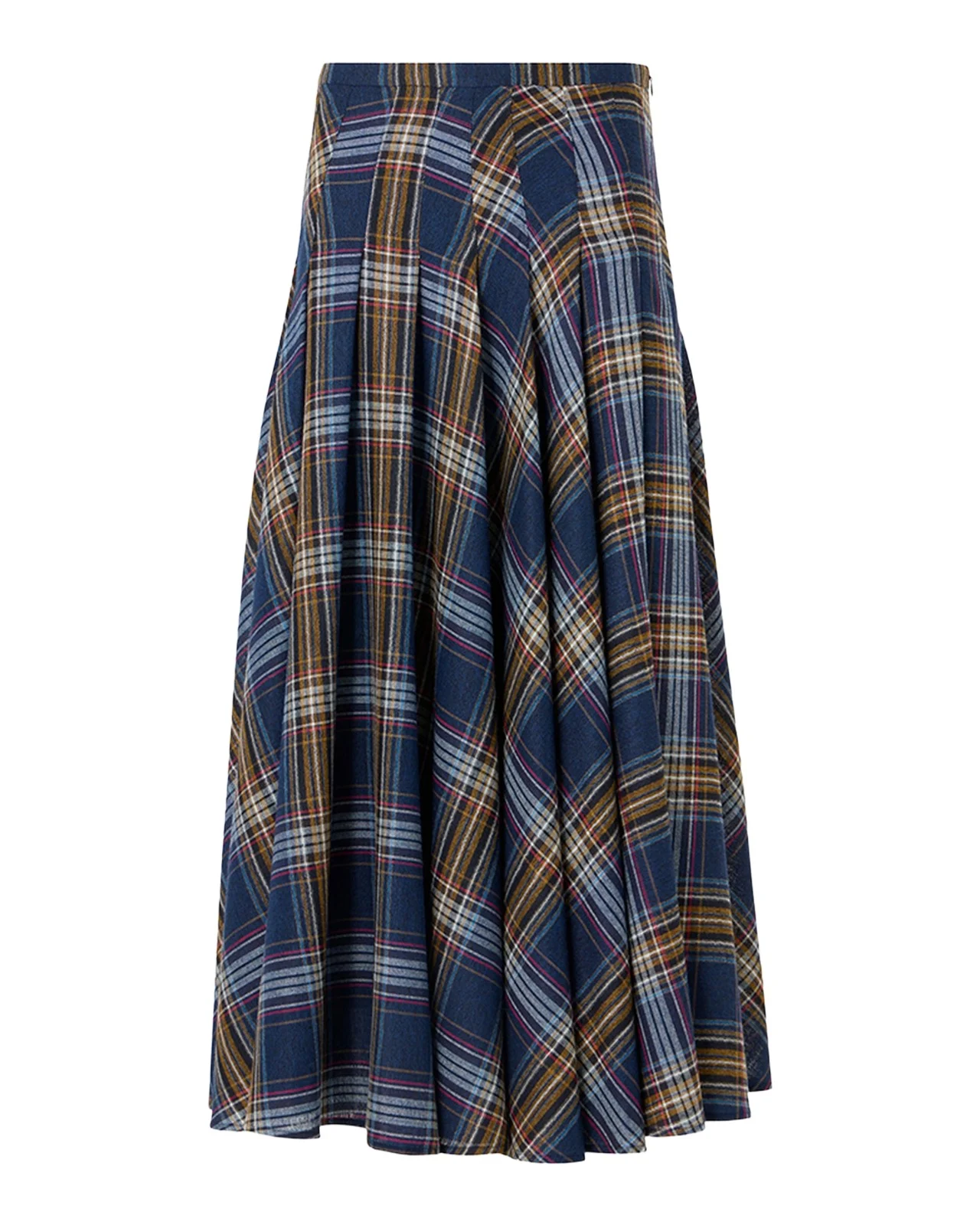 Akris punto Plaid Lightweight Wool Blend Shelley Midi Skirt