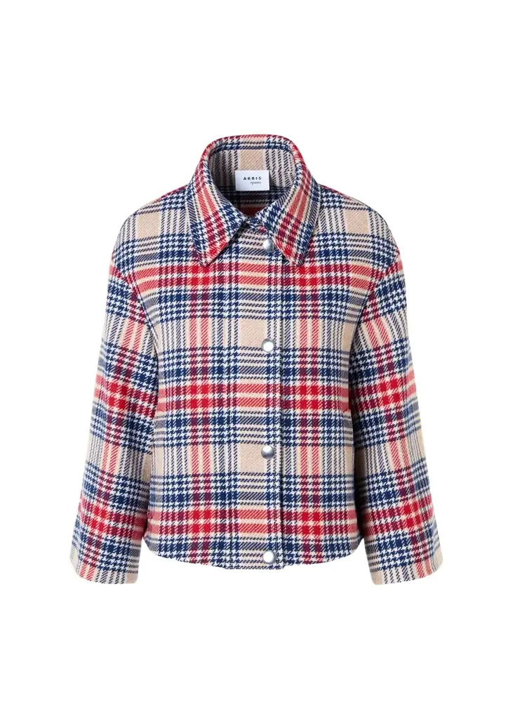 Akris punto Check Wool Zip Short Jacket | Image 1 Akris punto Check Wool Zip Short Jacket | Image 1