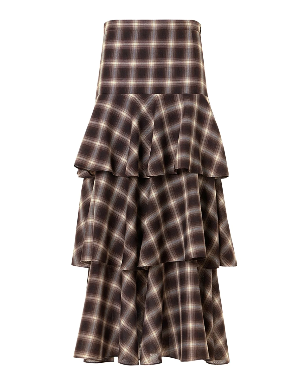 Akris punto Shelley Plaid Techno Wool-Blend Midi Skirt