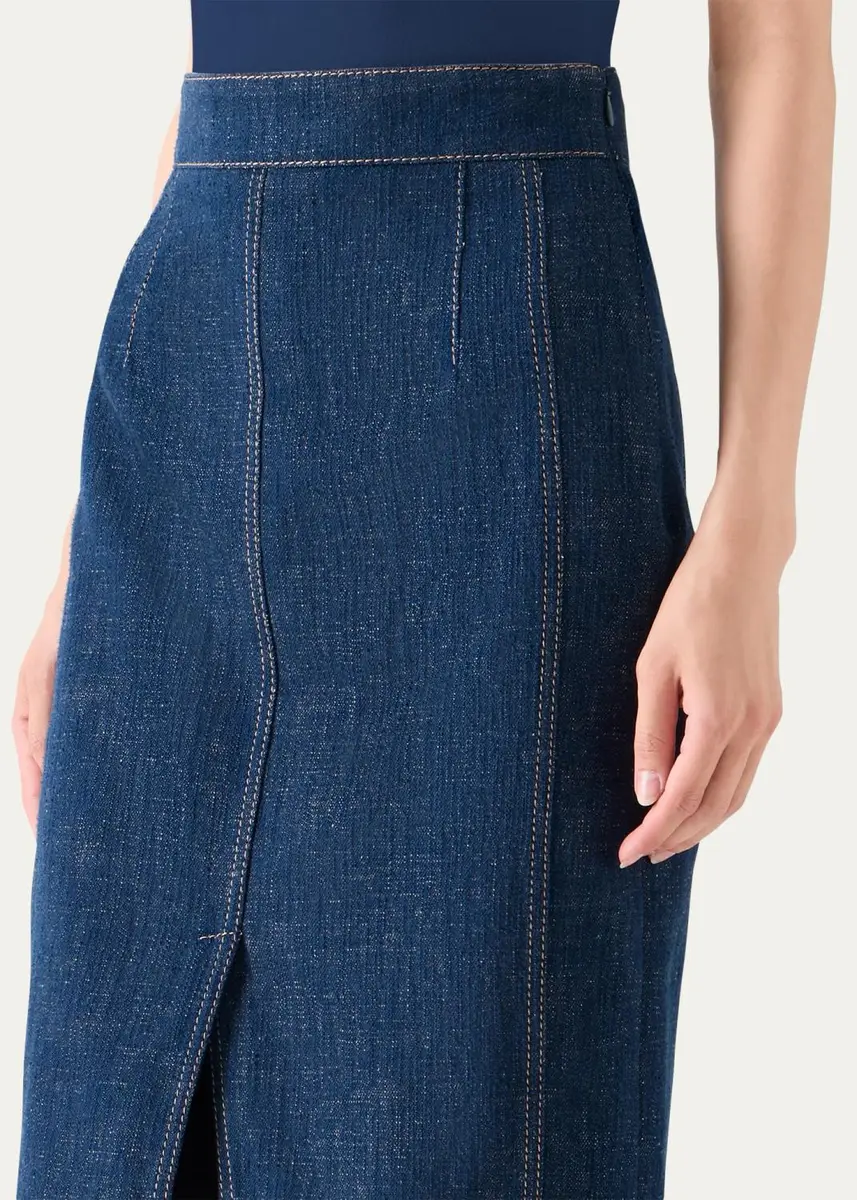 Akris punto Pencil Winter Denim Midi Skirt | Thumbnail 5 Akris punto Pencil Winter Denim Midi Skirt | Thumbnail 5
