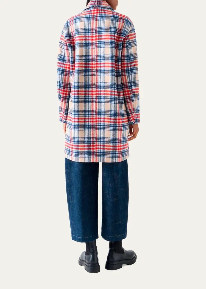 Akris punto Check Wool Single-Breasted Mid-Length Coat | Thumbnail 3