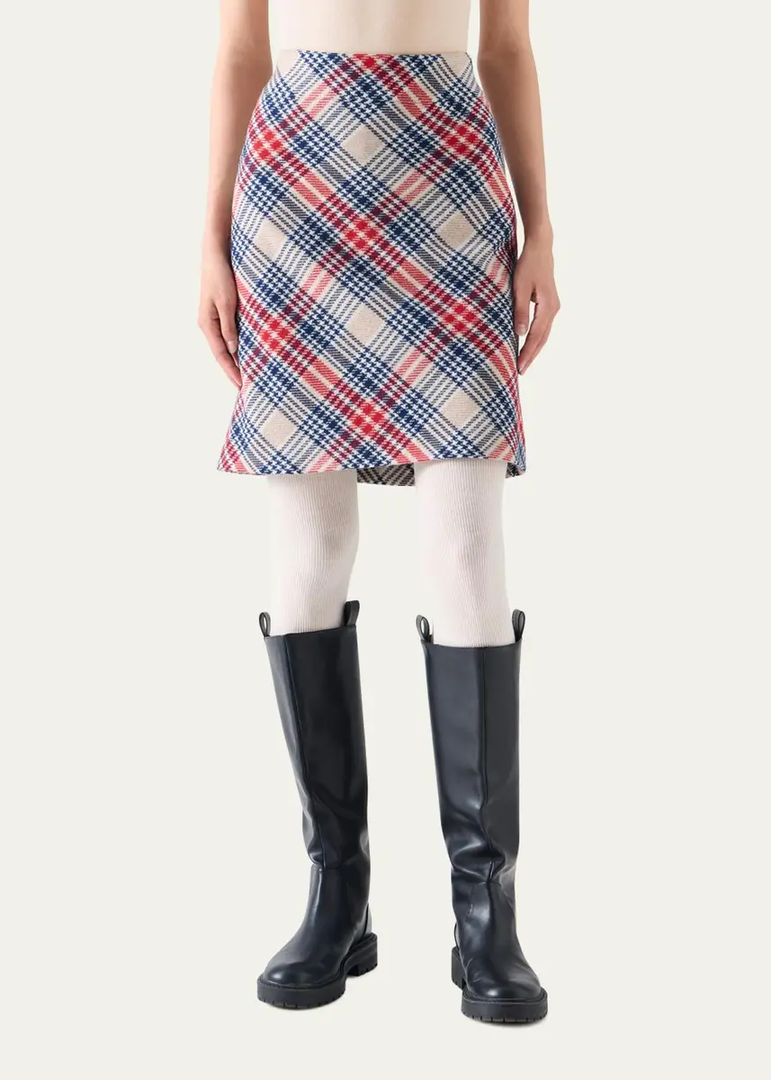 Akris punto Check Wool-Blend Mini Skirt | Thumbnail 2 Akris punto Check Wool-Blend Mini Skirt | Thumbnail 2