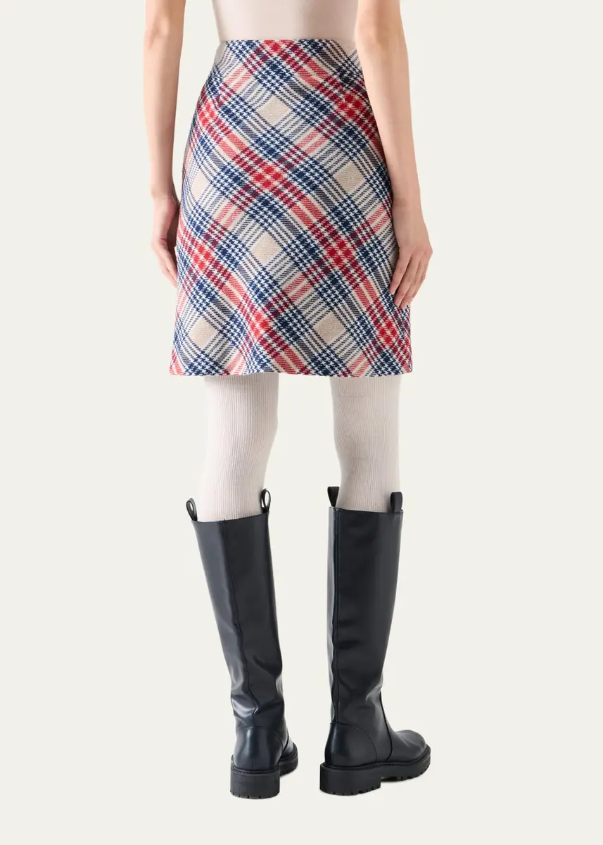 Akris punto Check Wool-Blend Mini Skirt | Thumbnail 3 Akris punto Check Wool-Blend Mini Skirt | Thumbnail 3