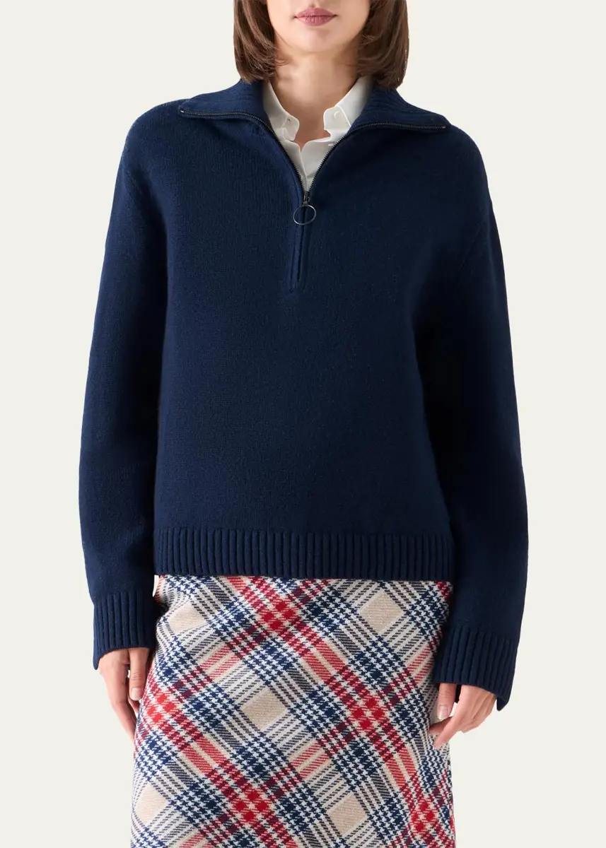 Akris punto Chunky Yak Knit Half-Zip Pullover | Thumbnail 4 Akris punto Chunky Yak Knit Half-Zip Pullover | Thumbnail 4