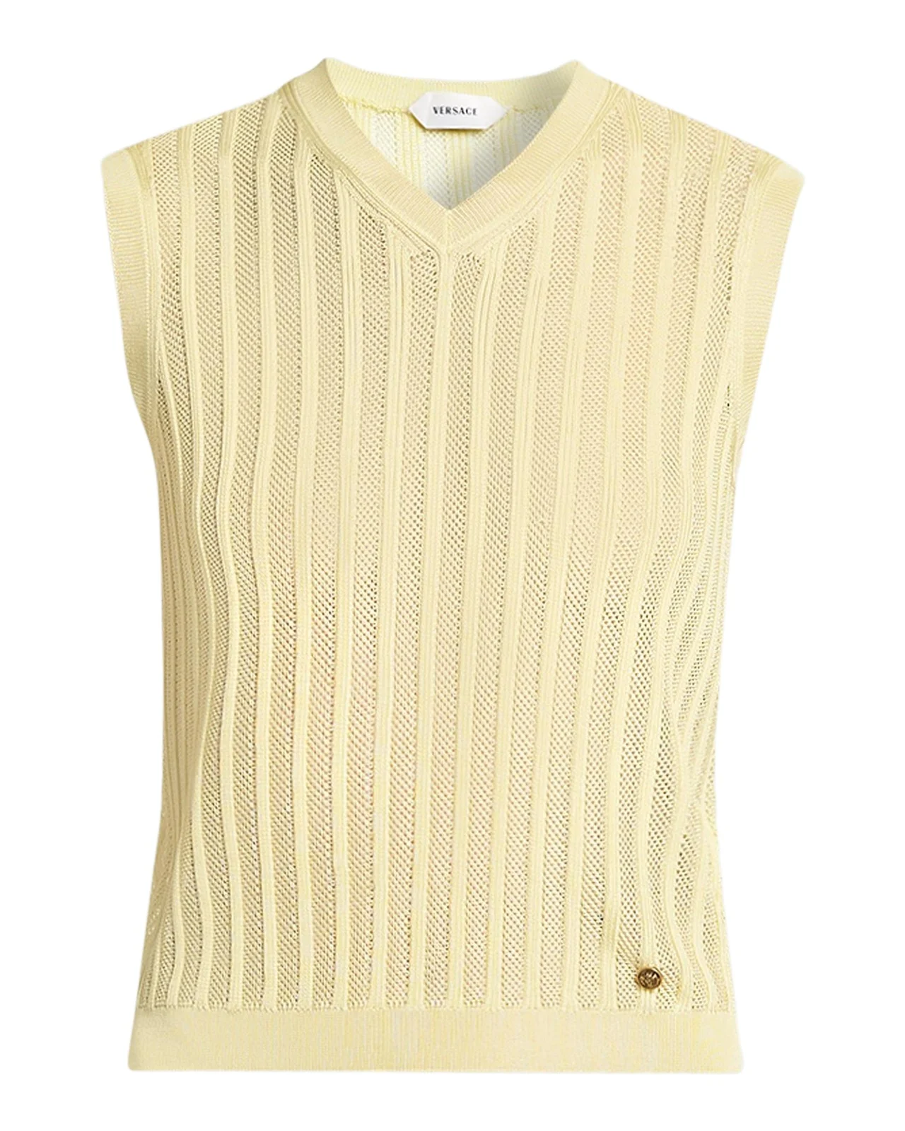 Versace La Vacanza Mesh Rib-Knit Sweater Vest