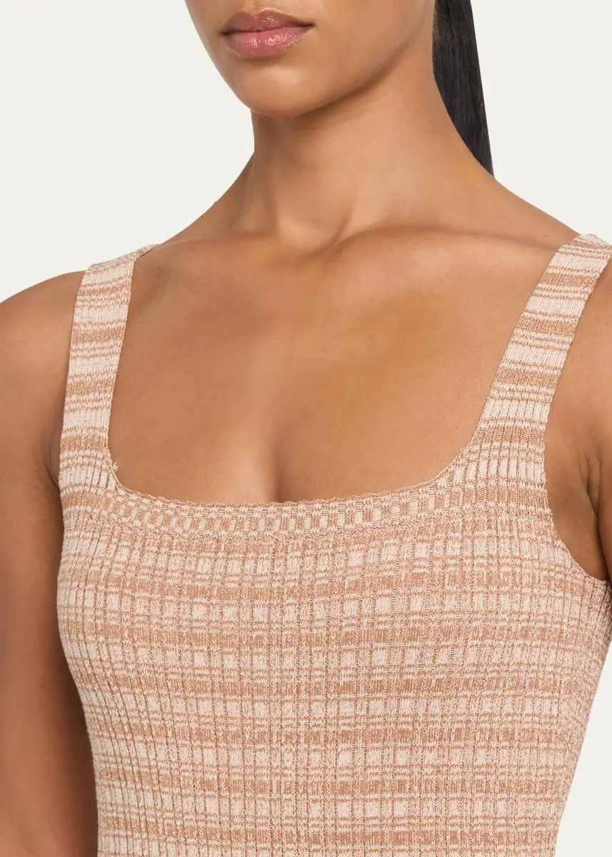 PRABAL GURUNG Square-Neck Striped Rib Knit Midi Tank Dress | Thumbnail 5 PRABAL GURUNG Square-Neck Striped Rib Knit Midi Tank Dress | Thumbnail 5