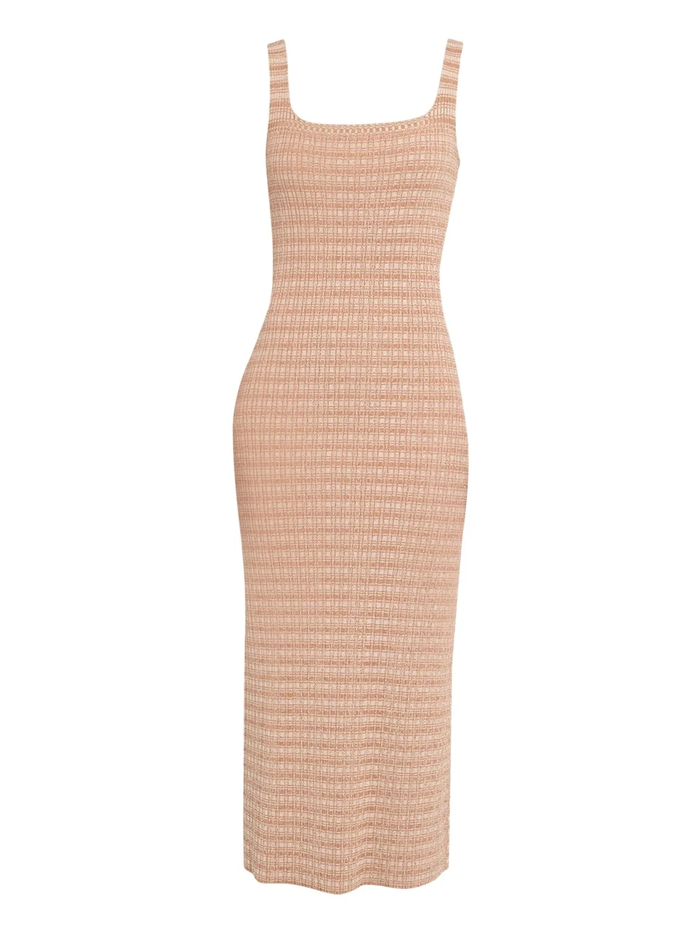 PRABAL GURUNG Square-Neck Striped Rib Knit Midi Tank Dress