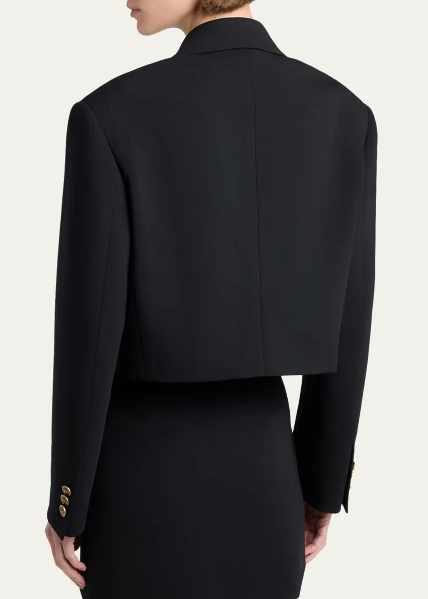 Versace Cropped Informal Wool Jacket | Thumbnail 3 Versace Cropped Informal Wool Jacket | Thumbnail 3