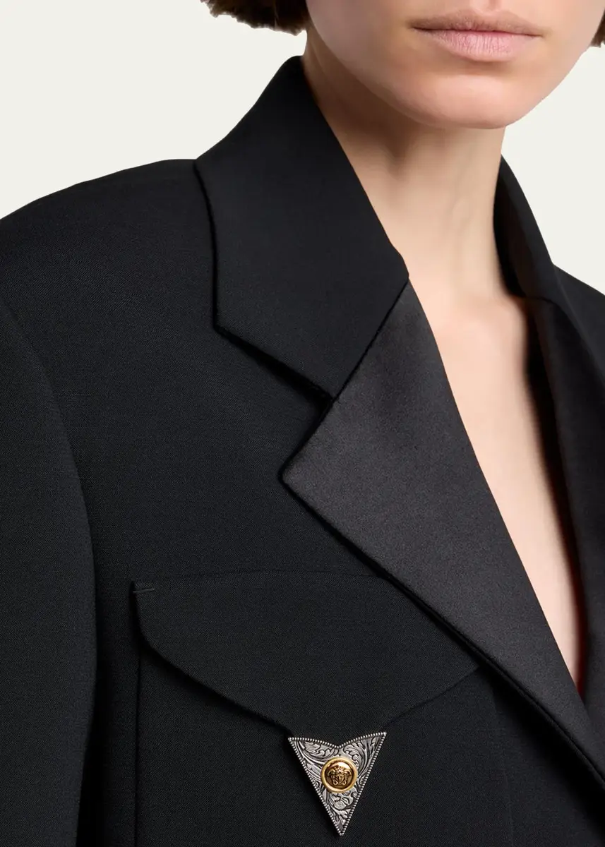 Versace Cropped Informal Wool Jacket | Thumbnail 5 Versace Cropped Informal Wool Jacket | Thumbnail 5