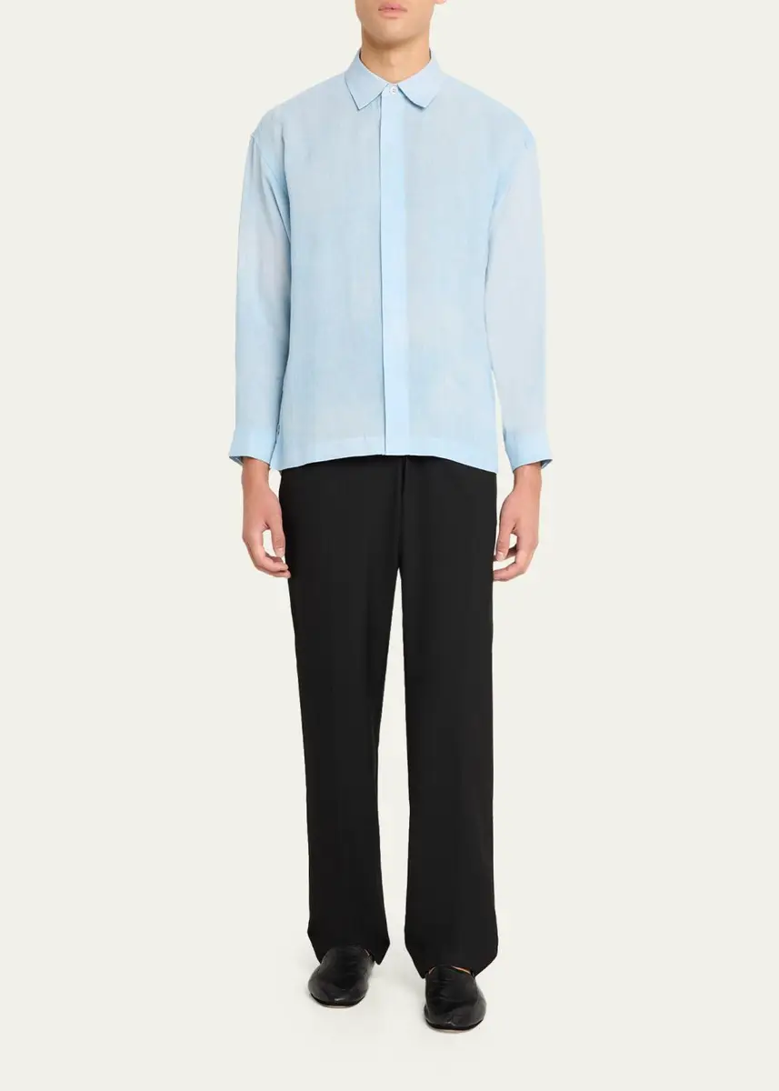 IM MEN Men's Floating Linen Button-Down Shirt | Thumbnail 2