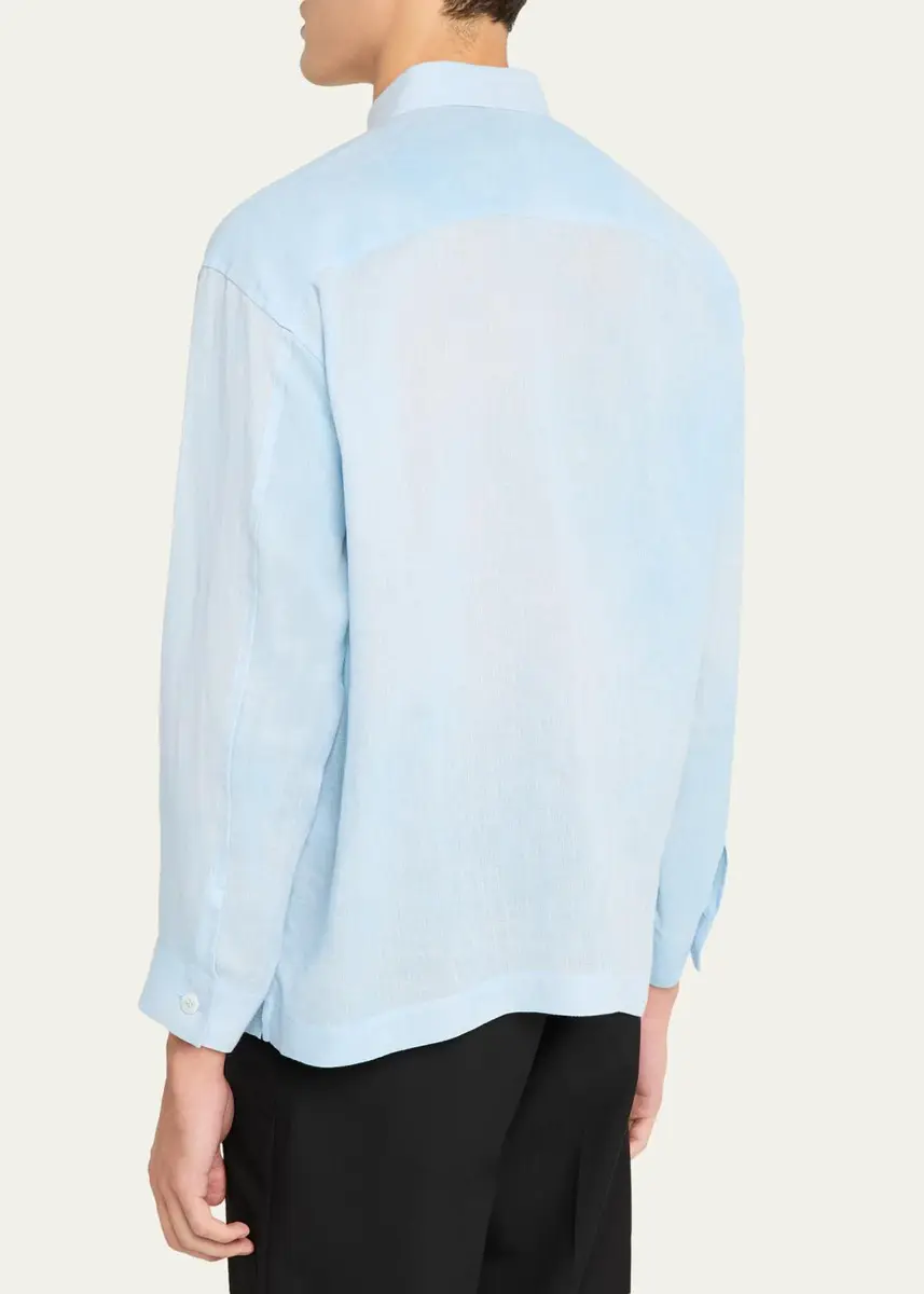 IM MEN Men's Floating Linen Button-Down Shirt | Thumbnail 3