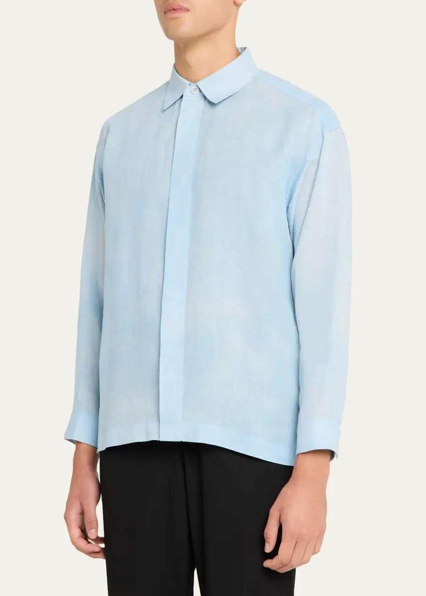 IM MEN Men's Floating Linen Button-Down Shirt | Thumbnail 4