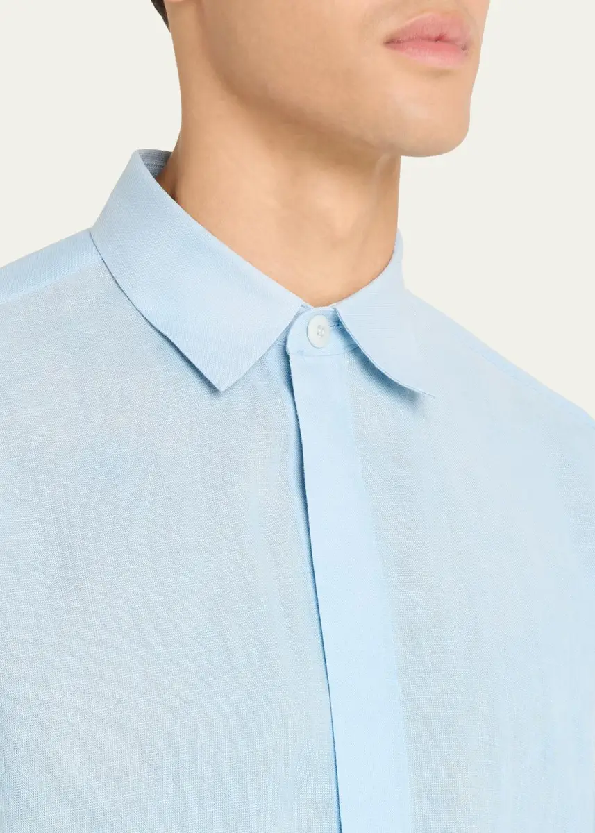 IM MEN Men's Floating Linen Button-Down Shirt | Thumbnail 5