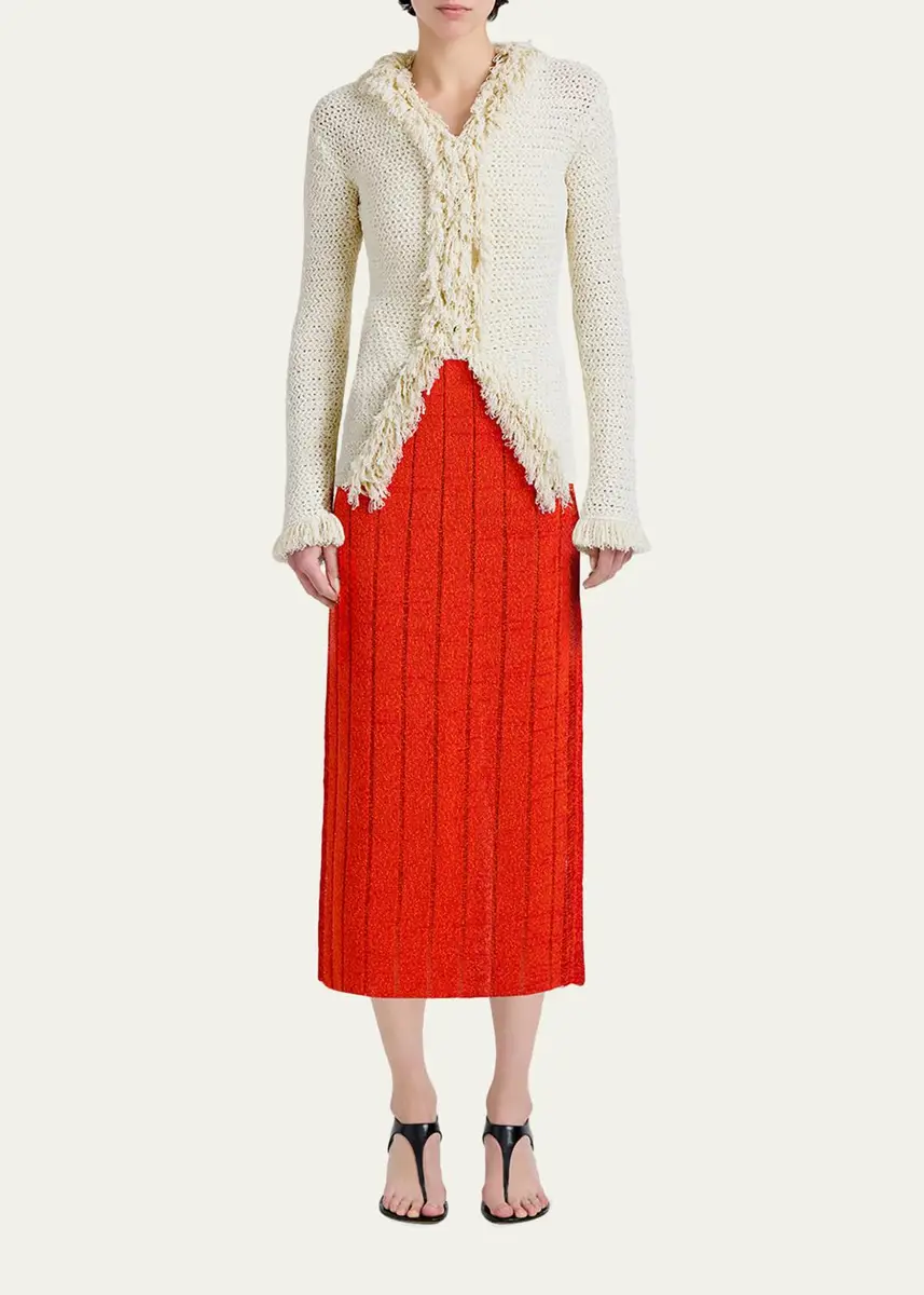 Proenza Schouler Nilo Textured Top w/ Frayed Trim | Thumbnail 2