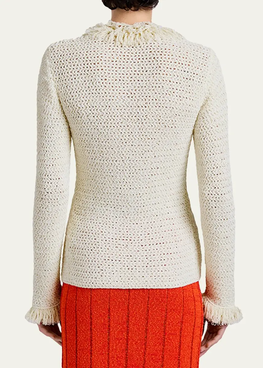 Proenza Schouler Nilo Textured Top w/ Frayed Trim | Thumbnail 3