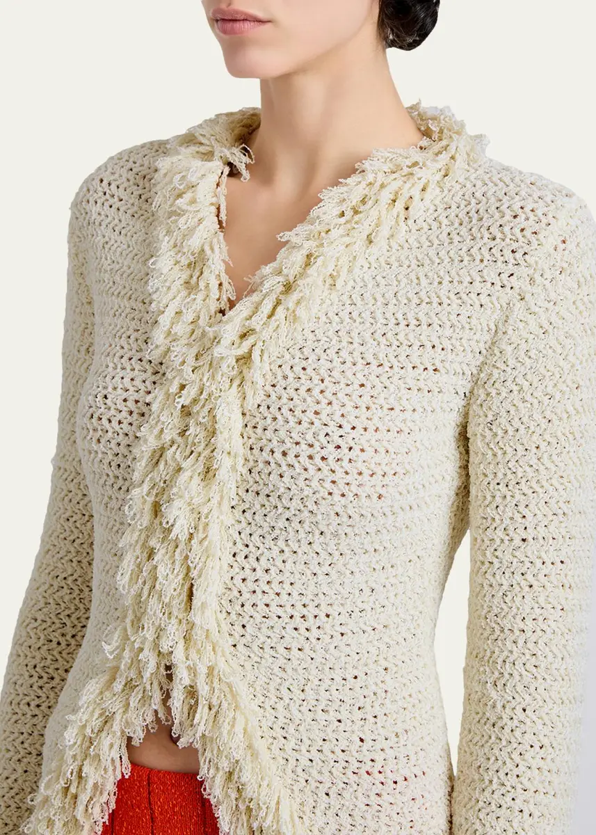 Proenza Schouler Nilo Textured Top w/ Frayed Trim | Thumbnail 5