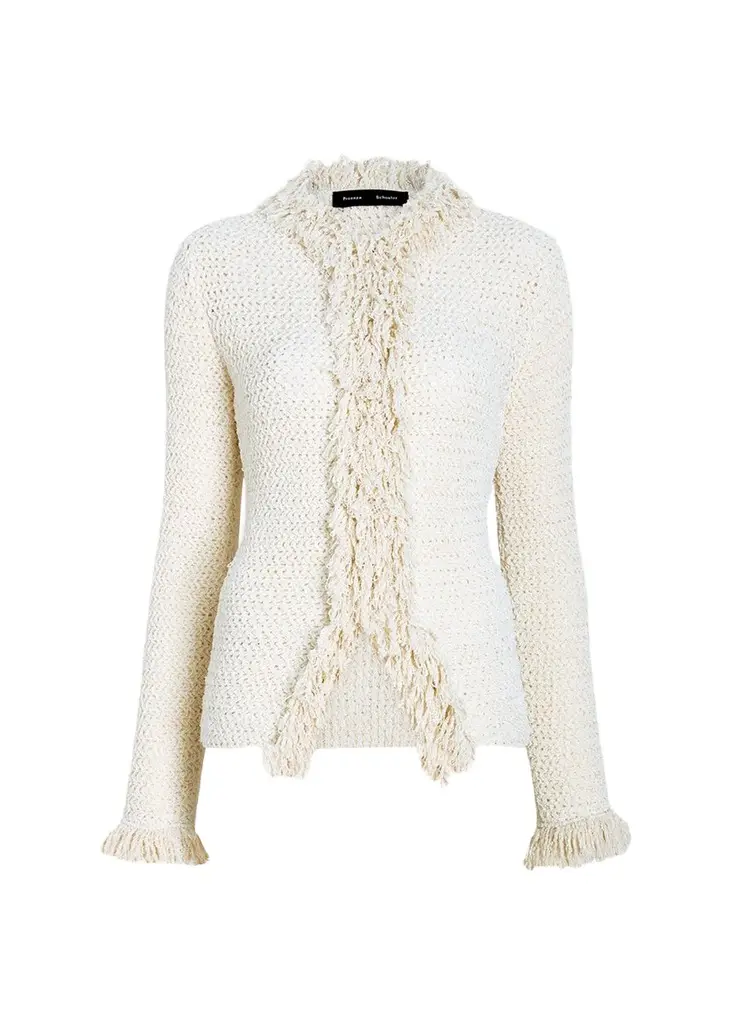 Proenza Schouler Nilo Textured Top w/ Frayed Trim | Image 1 Proenza Schouler Nilo Textured Top w/ Frayed Trim | Image 1