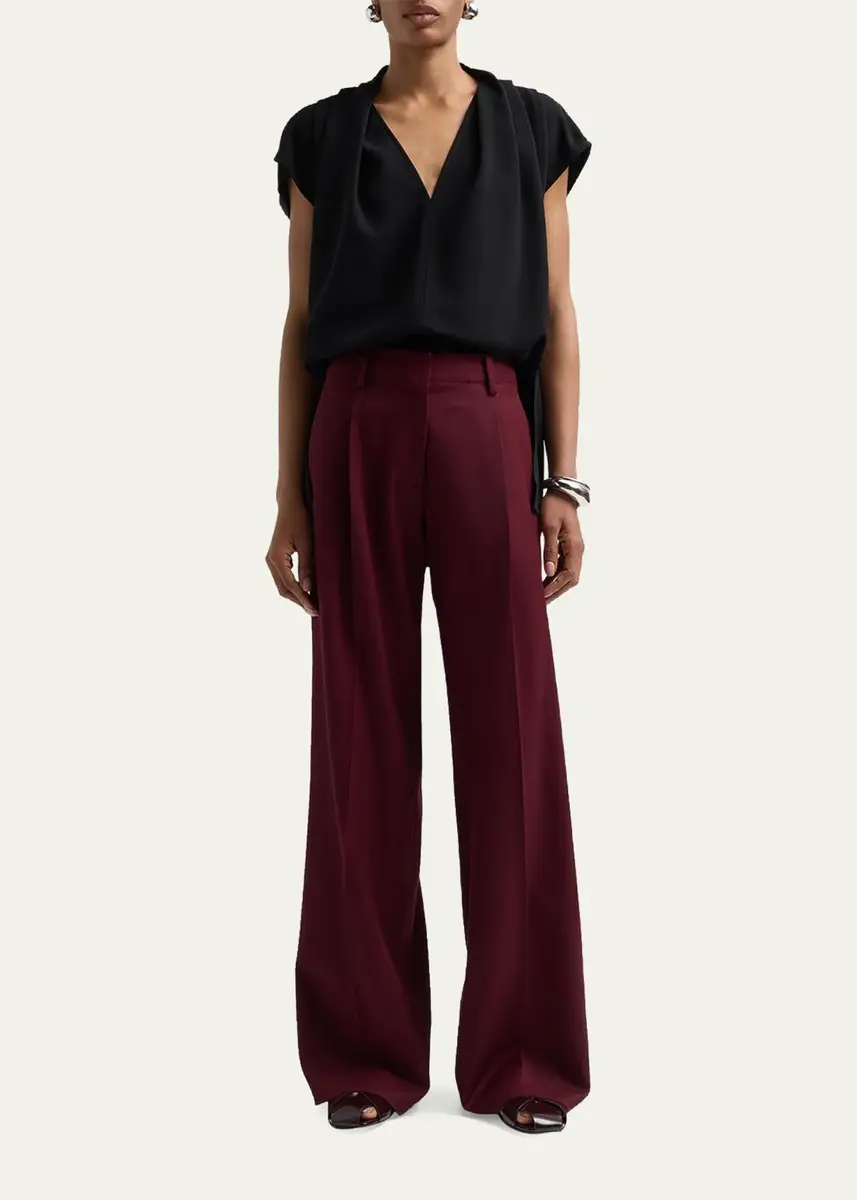 Proenza Schouler White Label Halima Wool Gabardine Pants | Thumbnail 2 Proenza Schouler White Label Halima Wool Gabardine Pants | Thumbnail 2
