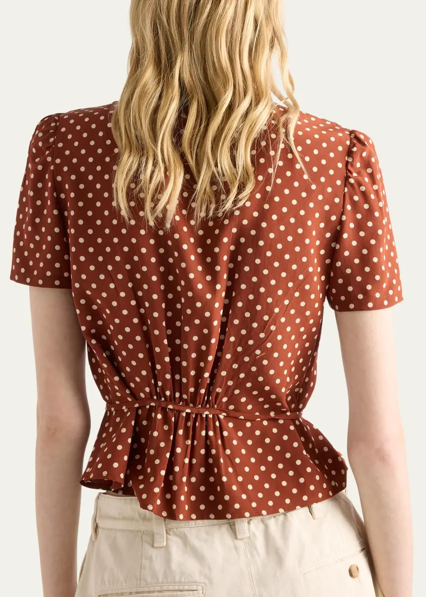 Prada Polka-Dot Silk Short-Sleeve Button-Down Shirt | Thumbnail 3 Prada Polka-Dot Silk Short-Sleeve Button-Down Shirt | Thumbnail 3