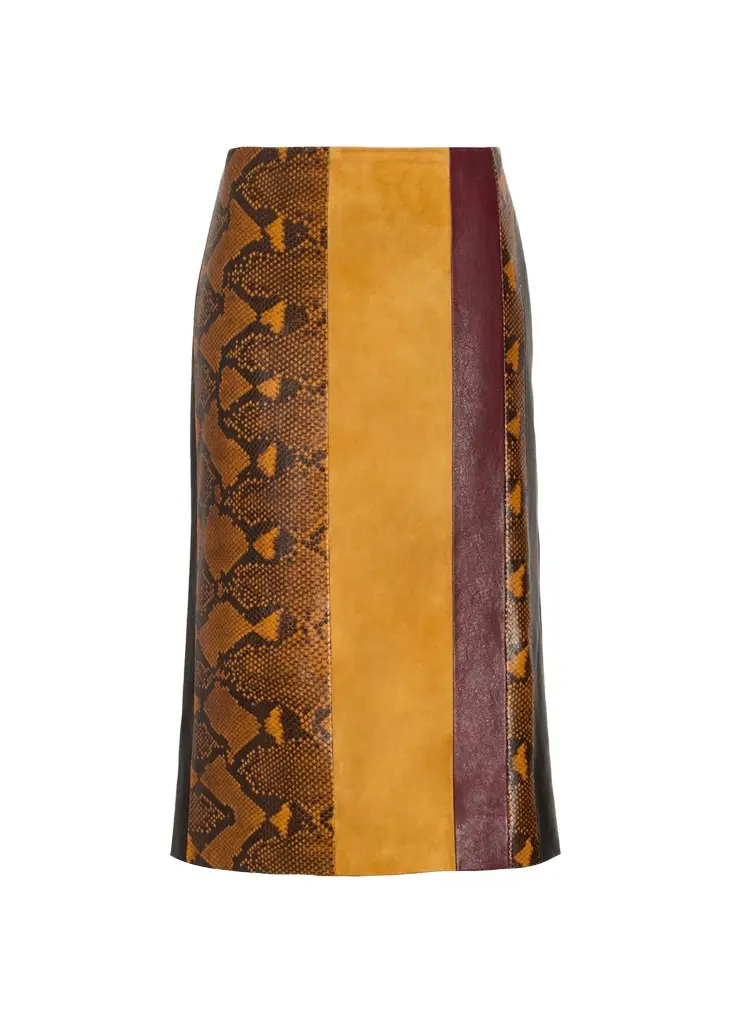 Proenza Schouler Sirine Colorblock Pyhton-Print Leather Skirt | Image 1 Proenza Schouler Sirine Colorblock Pyhton-Print Leather Skirt | Image 1