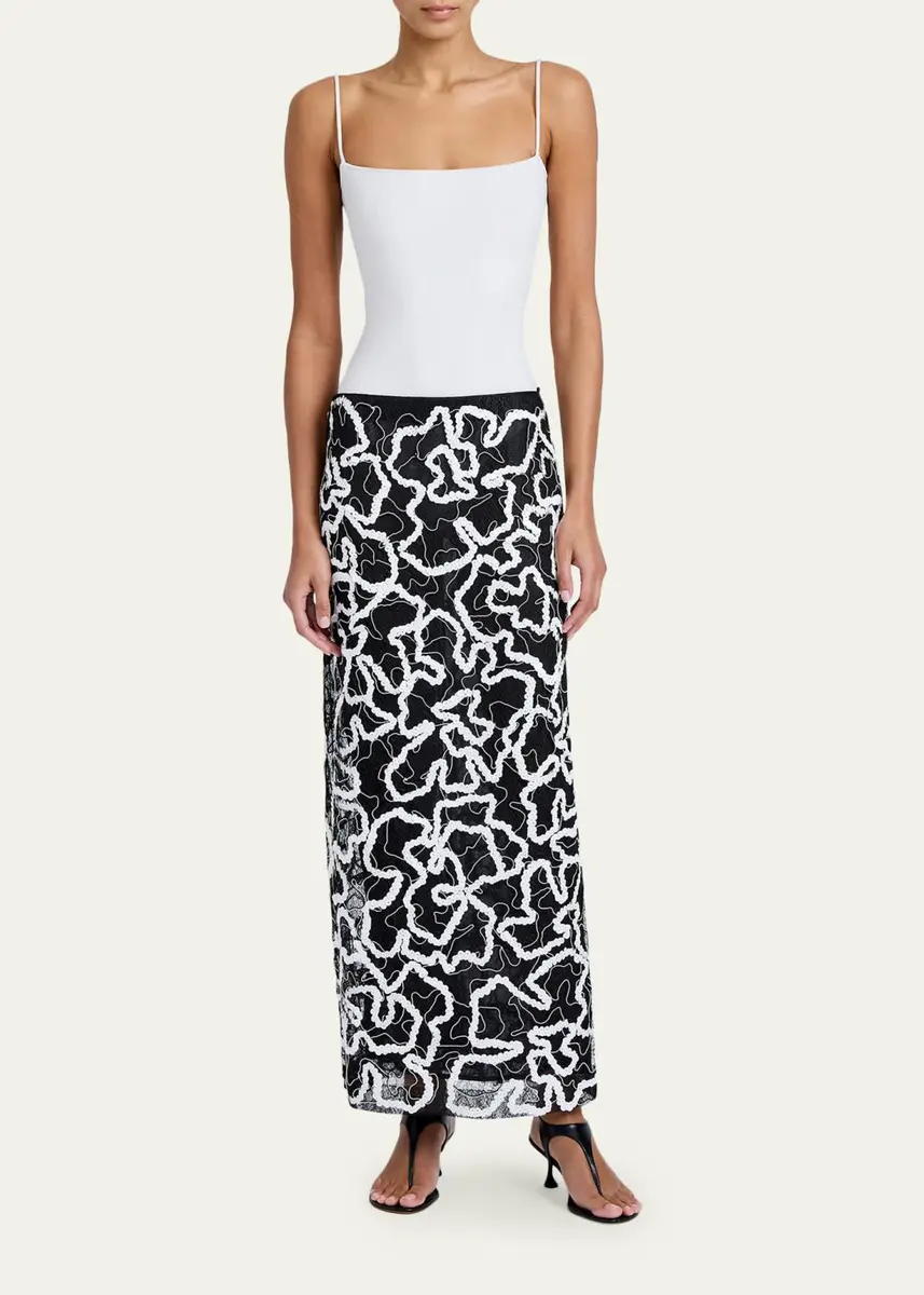 Proenza Schouler Maite Embroidered Column Maxi Skirt | Thumbnail 2