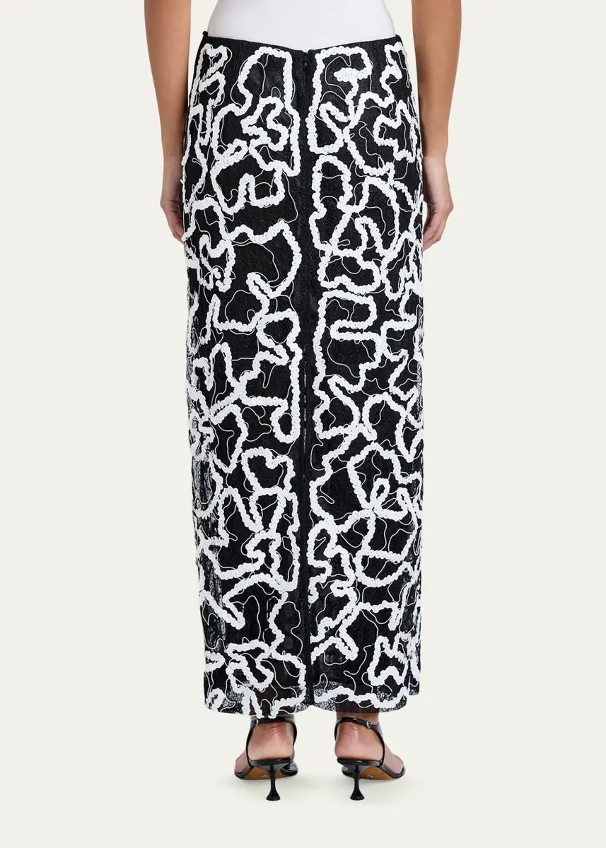 Proenza Schouler Maite Embroidered Column Maxi Skirt | Thumbnail 3