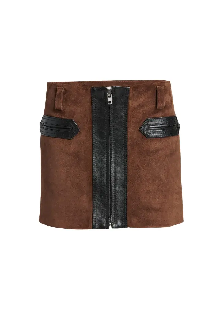 Marni Zip-Front Suede Mini Skirt | Image 1 Marni Zip-Front Suede Mini Skirt | Image 1