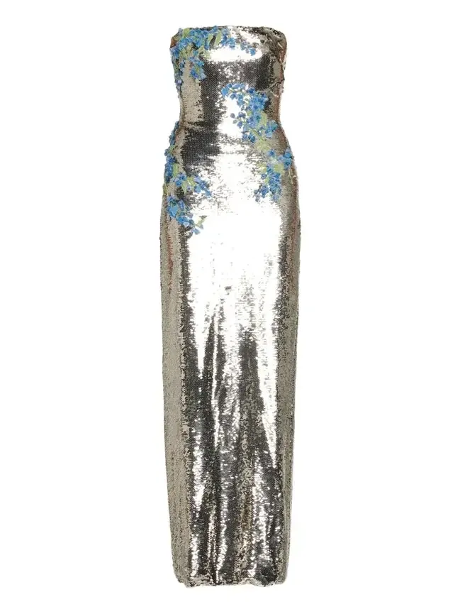 Textured Strapless Column Gown Textured Strapless Column Gown