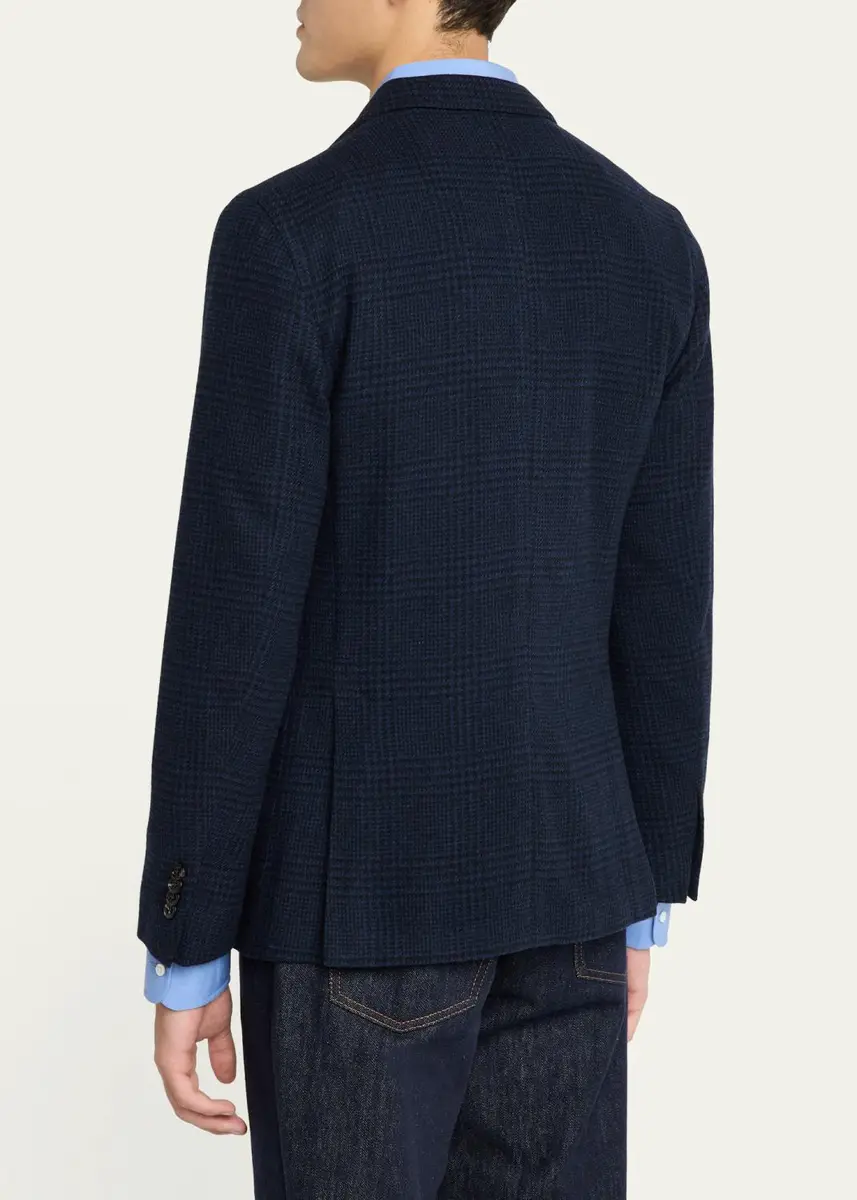 Boglioli Men's Wool and Cashmere Plaid Sport Coat | Thumbnail 3 Boglioli Men's Wool and Cashmere Plaid Sport Coat | Thumbnail 3