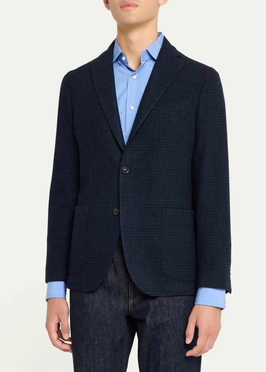 Boglioli Men's Wool and Cashmere Plaid Sport Coat | Thumbnail 4 Boglioli Men's Wool and Cashmere Plaid Sport Coat | Thumbnail 4
