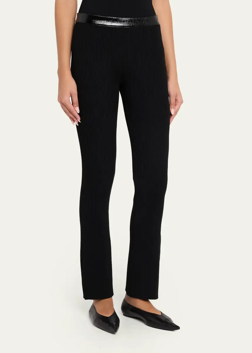 Courrèges Contrast Vinyl & Knit Straight-Leg Pants | Thumbnail 4 Courrèges Contrast Vinyl & Knit Straight-Leg Pants | Thumbnail 4