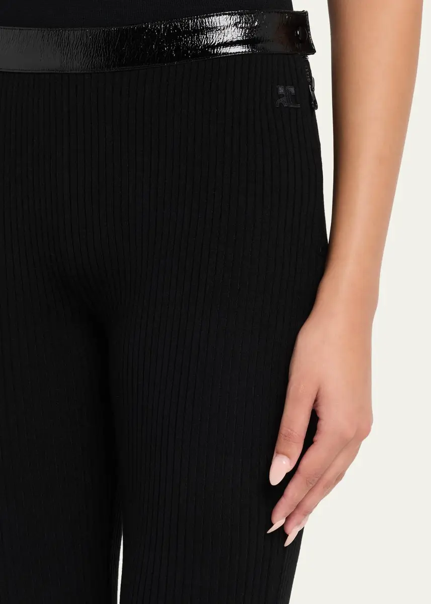 Courrèges Contrast Vinyl & Knit Straight-Leg Pants | Thumbnail 5 Courrèges Contrast Vinyl & Knit Straight-Leg Pants | Thumbnail 5