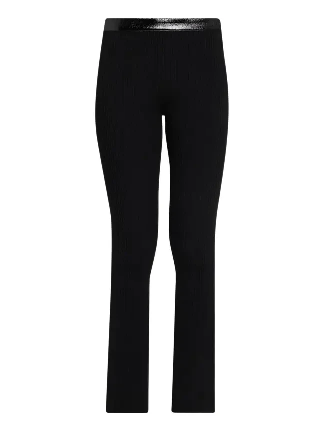 Courrèges Contrast Vinyl & Knit Straight-Leg Pants