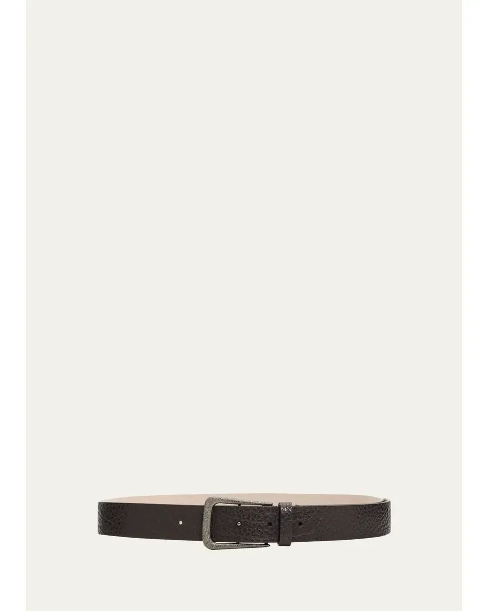 Brunello Cucinelli Lizard-Effect Leather Belt | Image 1 Brunello Cucinelli Lizard-Effect Leather Belt | Image 1