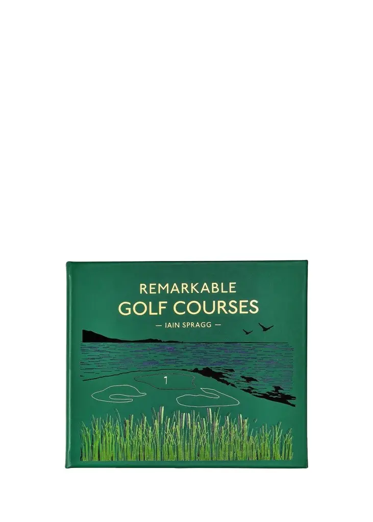 Graphic Image "Remarkable Golf Courses: The Illustrated Guide to the World's Most Wonderful Golf Courses" Leather-Bound Book by Iain Spragg | Image 1 Graphic Image "Remarkable Golf Courses: The Illustrated Guide to the World's Most Wonderful Golf Courses" Leather-Bound Book by Iain Spragg | Image 1
