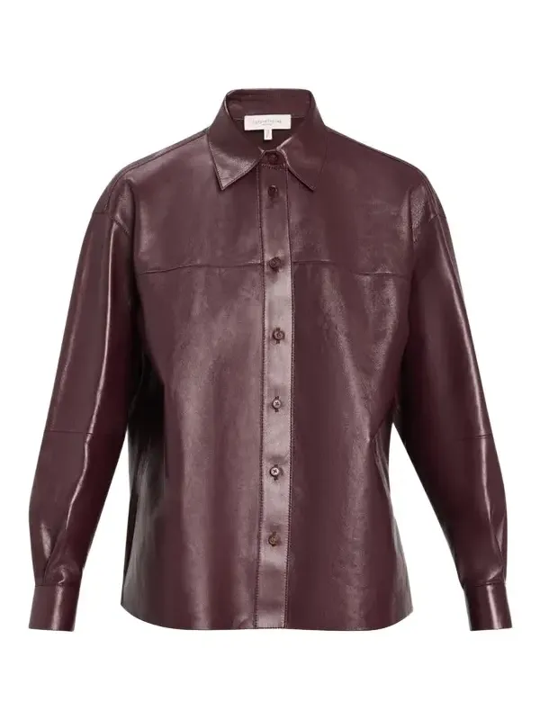 Oversized Cropped Nappa Leather Shirt Oversized Cropped Nappa Leather Shirt