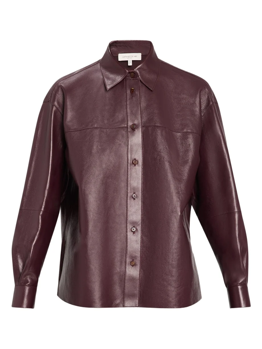 Oversized Cropped Nappa Leather Shirt Oversized Cropped Nappa Leather Shirt