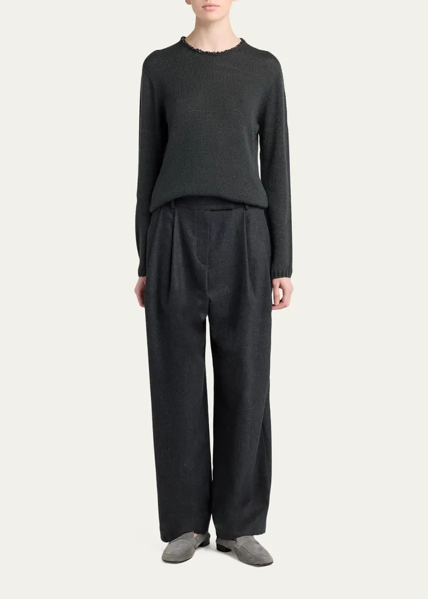 Giorgio Armani Sequin-Trim Silk Knit Sweater | Thumbnail 2