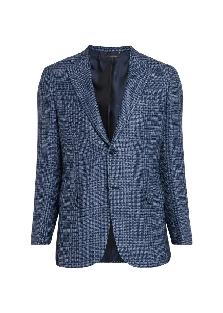 Brioni Men's Wool Houndstooth Plaid Sport Coat | Image 1 Brioni Men's Wool Houndstooth Plaid Sport Coat | Image 1