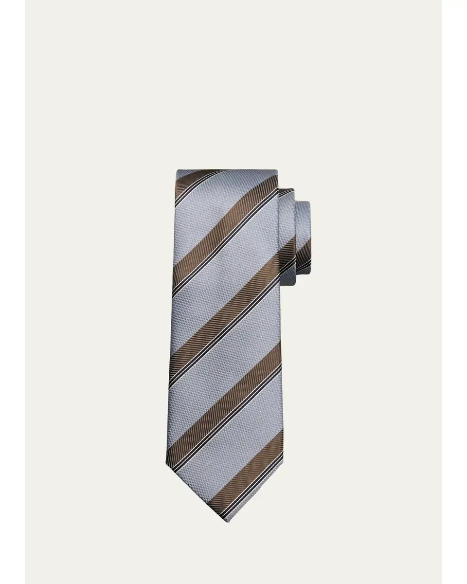 Brioni Men's Stripe Jacquard Silk Tie | Thumbnail 3 Brioni Men's Stripe Jacquard Silk Tie | Thumbnail 3