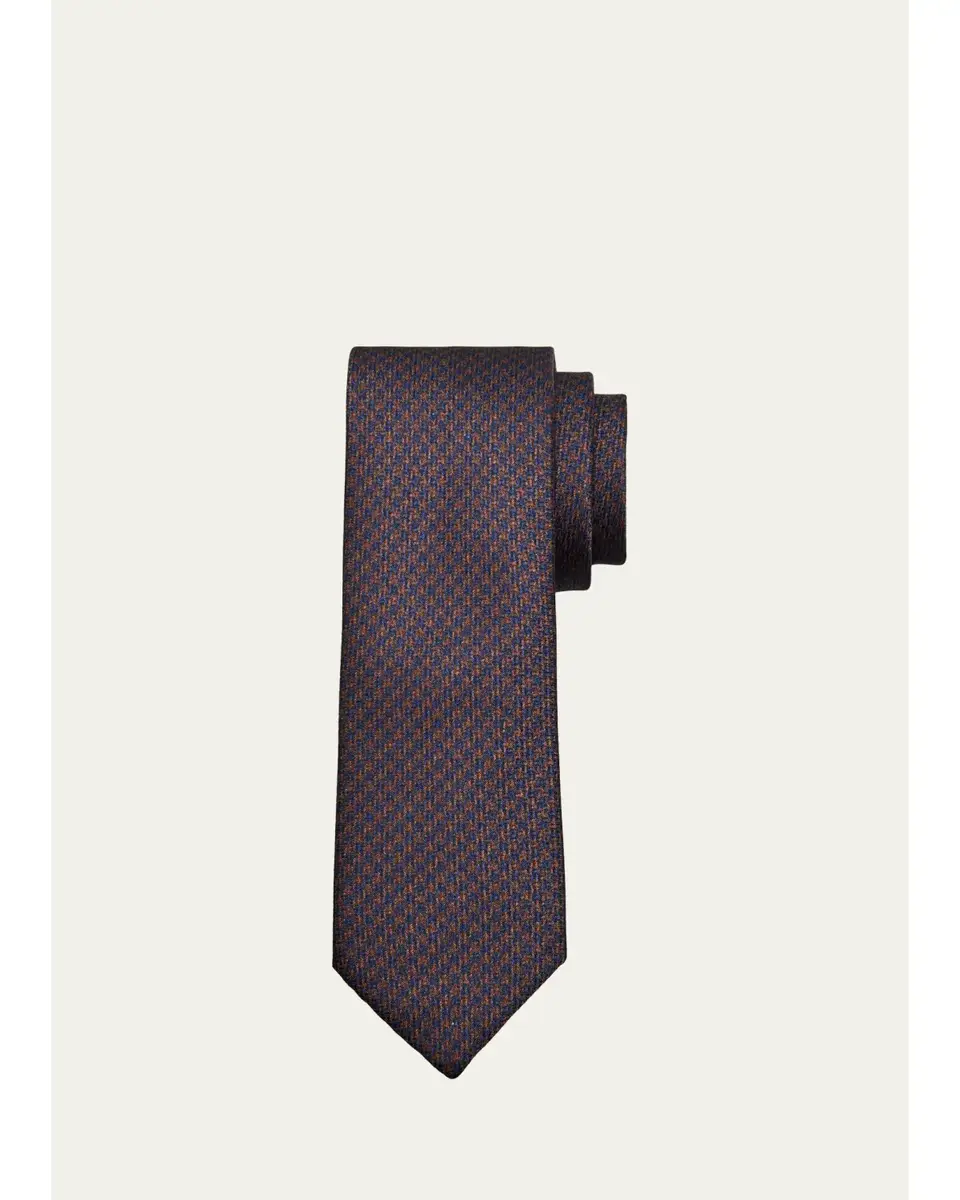 Brioni Men's Silk Houndstooth Silk Tie | Thumbnail 2 Brioni Men's Silk Houndstooth Silk Tie | Thumbnail 2
