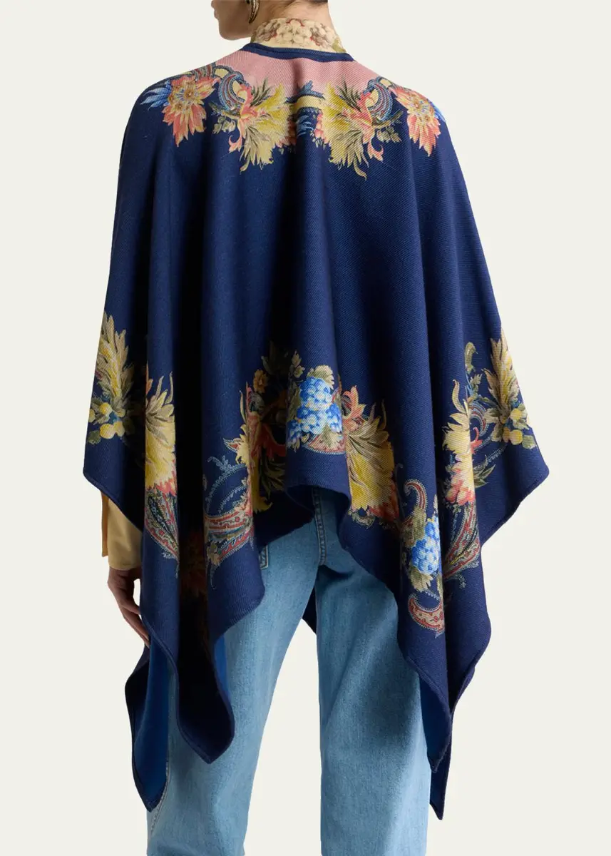 Etro Paisley Wool-Blend Jacquard Cape | Thumbnail 3 Etro Paisley Wool-Blend Jacquard Cape | Thumbnail 3