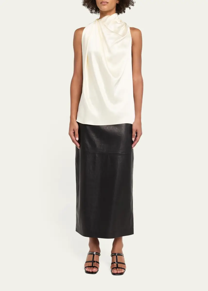 Heirlome Kate Draped Silk Cowl-Neck Sleeveless Top | Thumbnail 2